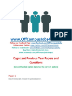 Cognizant Previous Year Placement Question Papers With Detailed Solution