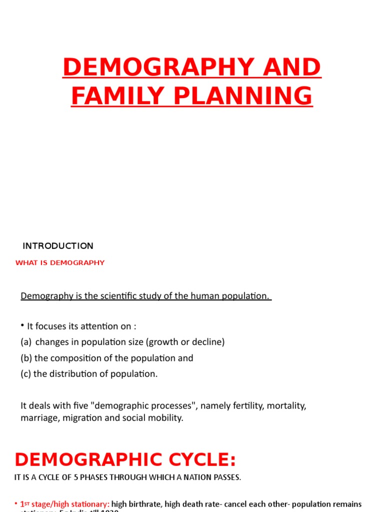 Demography And Family Planning Pdf Family Planning Birth Control