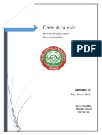 Case Analysis: Written Analysis and Communication