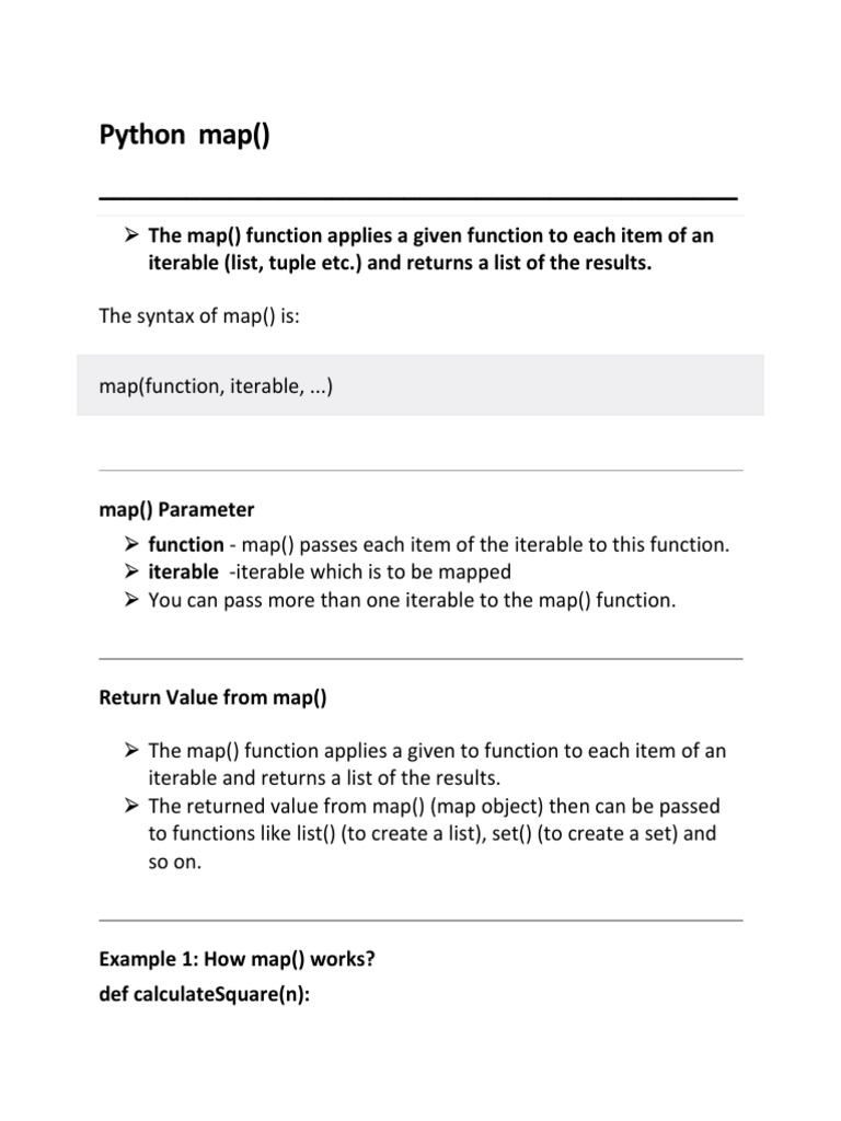 Python Map PDF Anonymous Function Function (Mathematics)
