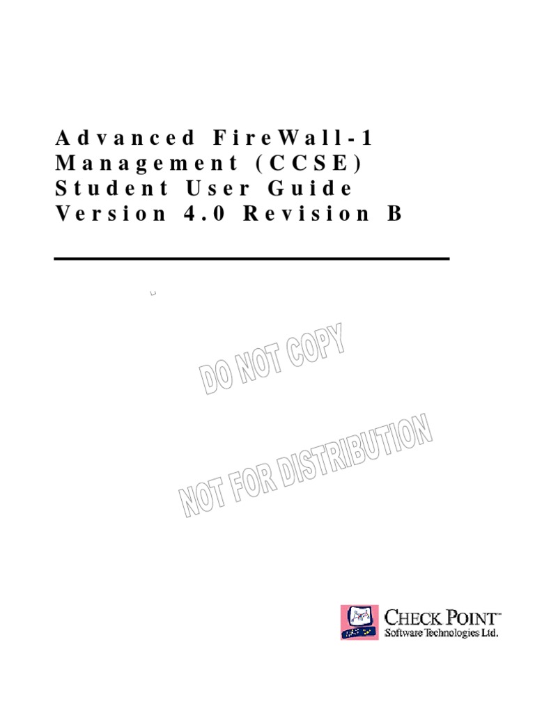 Checkpoint - Advanced Firewall-1 Management CCSE Student User Guide ...