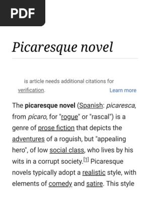 Picaresque Novel Pdf