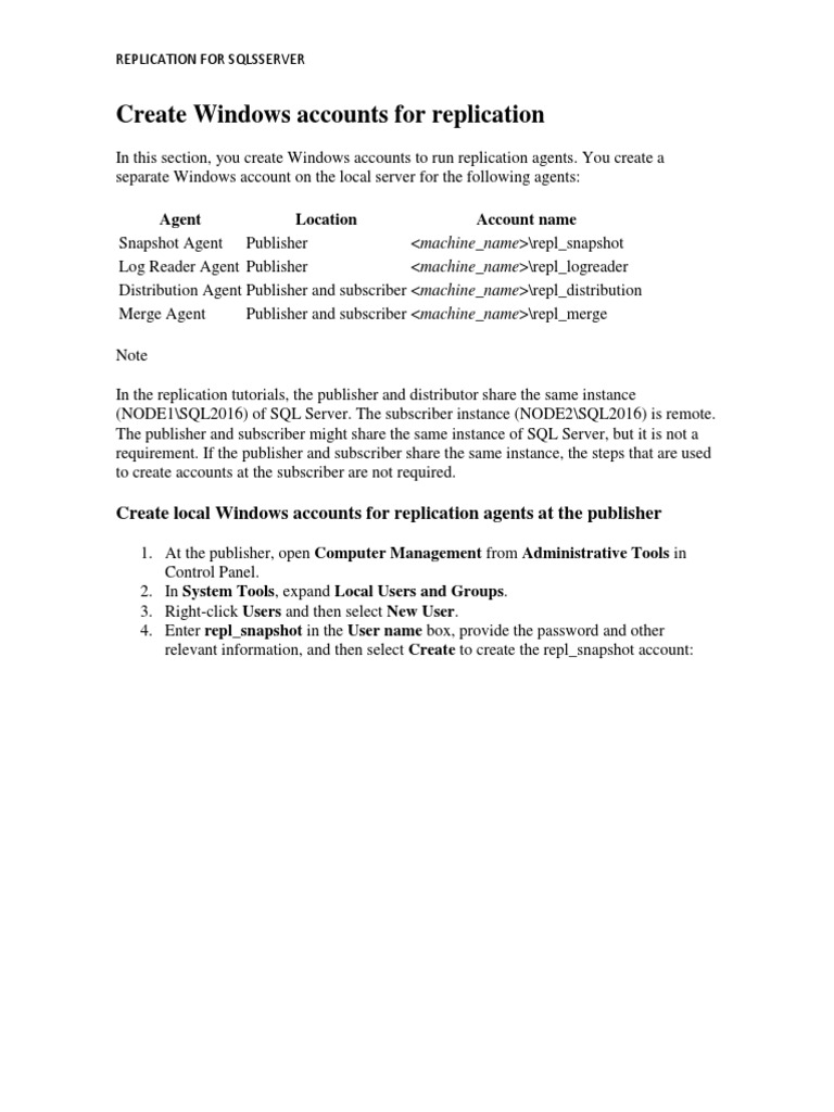 SQL Server Replication Setup Guide | PDF | Microsoft Sql Server ...