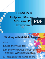 Lesson 3 Help and Manage MS PowerPoint Environment