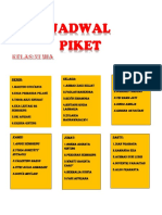 Jadwal Piket: Senin