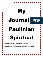 My Journal in Paulinian Spiritual: Submitted By: Jeremiah C. Bode Submitted To: Ms. Mary Jeanne Tacleon