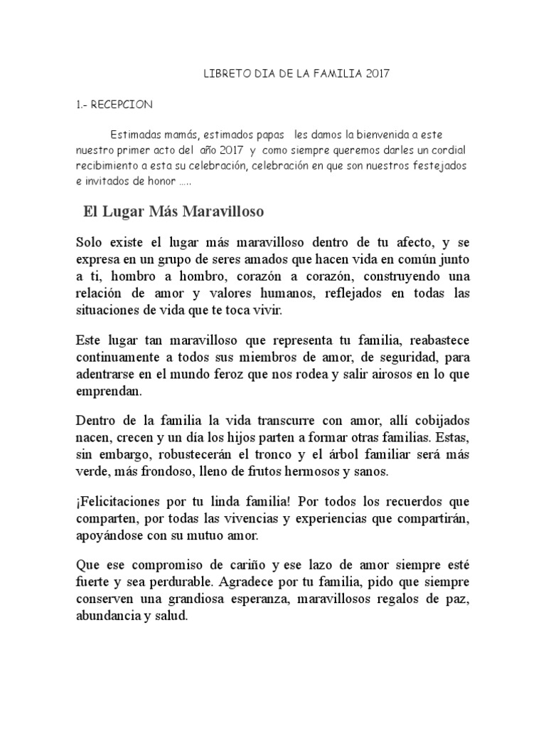 Dia de La Familia 2017 | PDF | Bailes | Amor