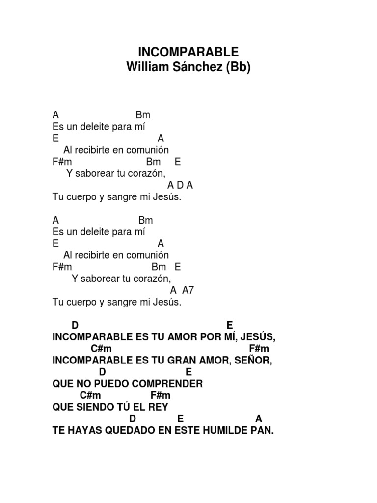 Letra del Canto Incomparable | PDF | Arte | Religión y espiritualidad