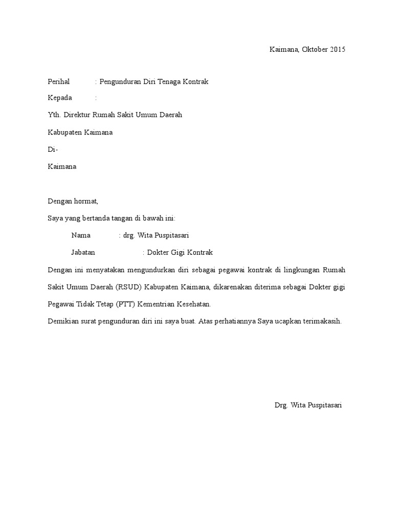 Surat Pengunduran Diri