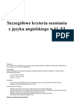 Szczegółowe Kryteria Oceniania Z Jezyka Angielskiego W Kl. VI