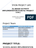 Application Project (Ap) : School-Based Activity Implementation Plan For Project 4 M's