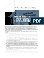 Find the Wining 03 Tips to Federal Proposal Writing