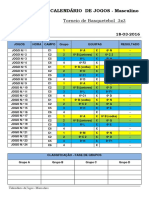 Calendário de Jogos - Masculino