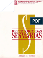 Repertório Das Sesmarias de São Paulo (1721-1821)