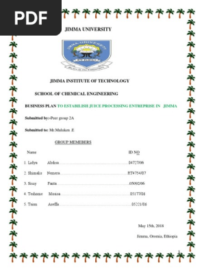 Business Plan Done on Juice Processing(1)