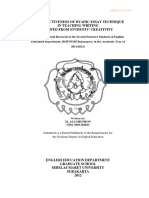 The Effectiveness of Dyadic Essay Technique in Teaching Writing Viewed From Students' Creativity