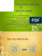 Easy Way To Score Centum IN 10 Maths Exam: Dr. K.Thirumurugan