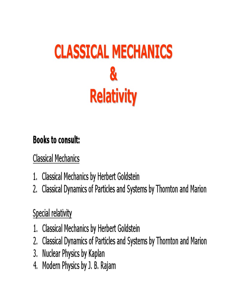 Classical Mechanics Overview and Principles | PDF | Lagrangian ...