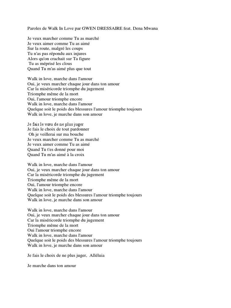 Pour Toi Mon Amour Paroles
