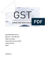 Name-Dipesh Bhattacharyya Roll No-03 Course-BBA LLB Subject-Accountancy Topic-Goods and Service Tax (GST) Adamas University Dated