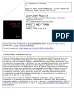 Journalism Practice: To Cite This Article: Alfred Hermida (2012) TWEETS AND TRUTH, Journalism Practice, 6:5-6