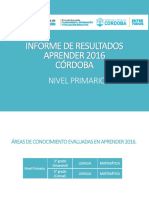 Resultados Provinciales Aprender 2016 Nivel Primario
