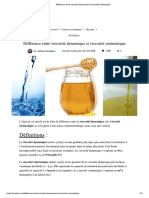 Différence Entre Viscosité Dynamique Et Viscosité Cinématique