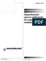 Especificacion para Calificacion de Inspectores de Soldadura