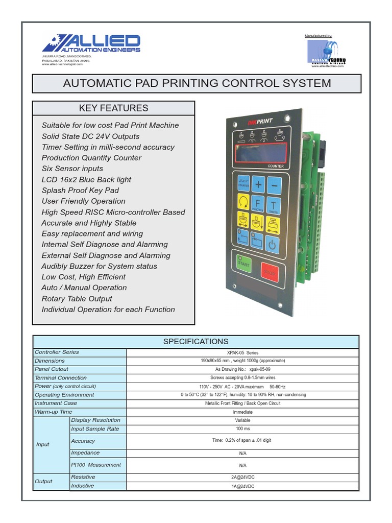Automatic Pad Printing and Screen Printing Control System PDF