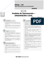 Fgv 2018 Compesa Analista de Saneamento Engenheiro Civil Prova