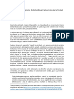 La Estrategia Del Ejército de Colombia en La Comisión de La Verdad