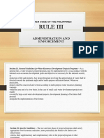 Rule Iii: Administration and Enforcement
