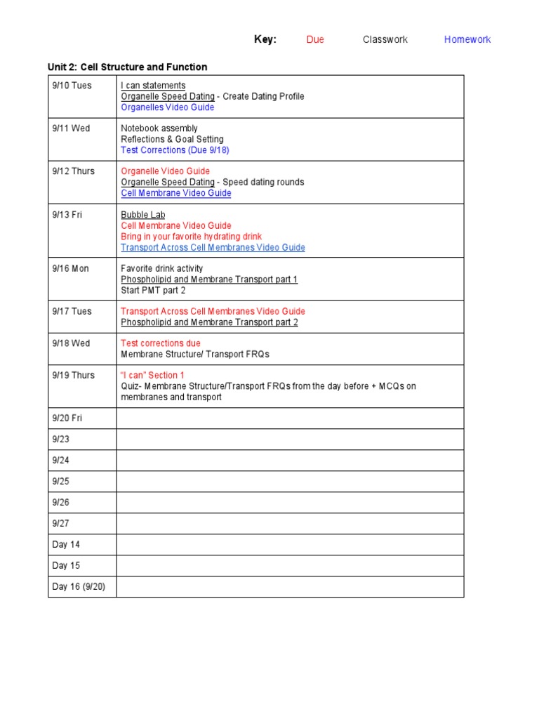 Unit 2 Calendar PDF