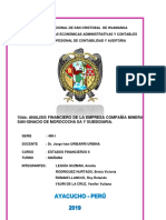 Informe Financiero Gran Compañia San Ignacio Morococha y Subsidiaria