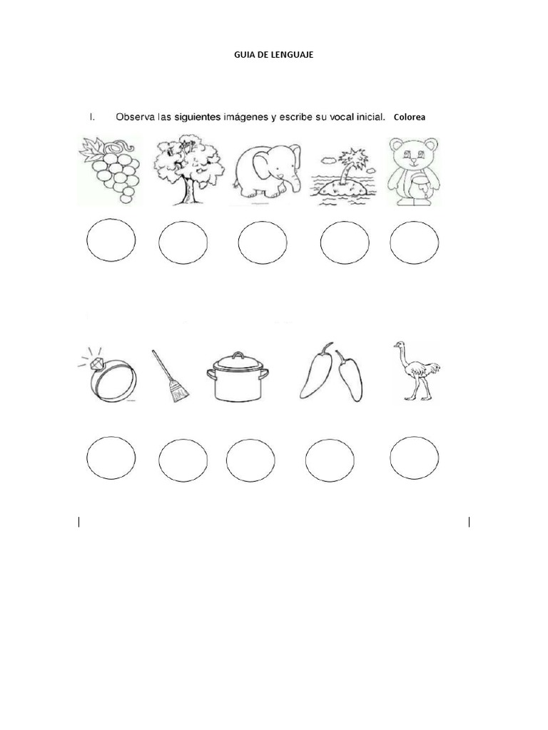 Guia de Lenguaje Pre Kinder | PDF