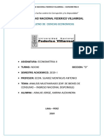 Importacion de Bienes de Consumo - Ingreso Disponible Nacional