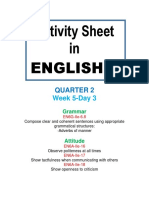 Activity Sheet in English 6: Quarter 2