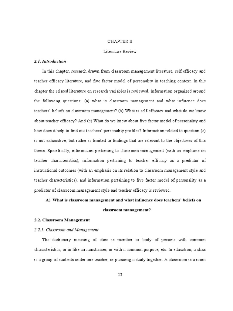 11 - Chapter 2 PDF | PDF | Classroom Management | Self Efficacy