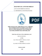 Prevalencia de caries en primer molar mandibular en niños