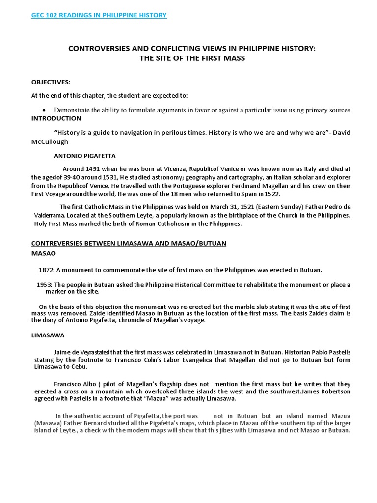 Controversies And Conflicting Views In Philippine History: The Site Of ...