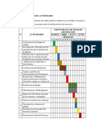 Cronogramas de Actividades