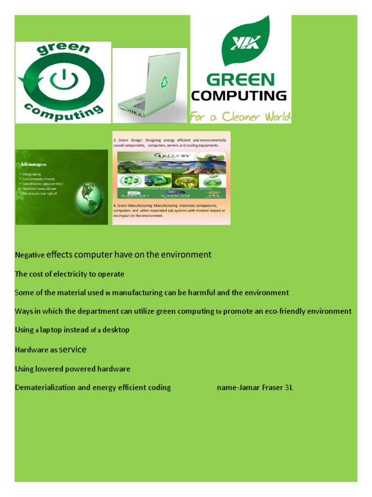 Effects Computer Have On The Environment in To A Ofa PDF