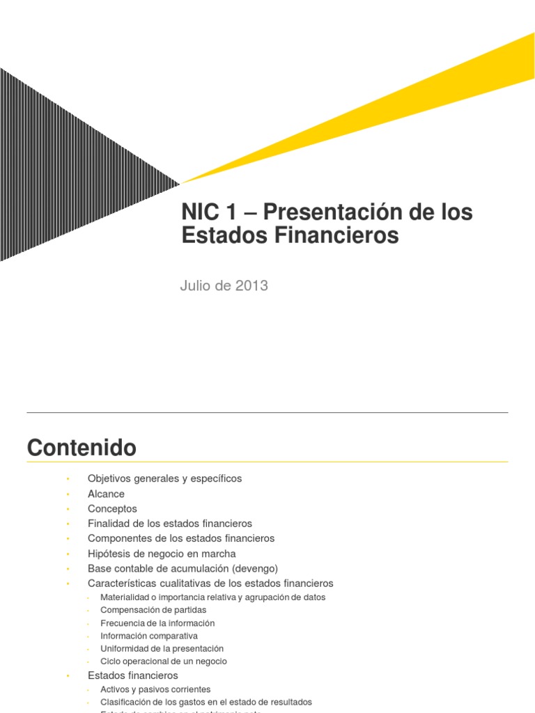 Nic 1 Presentacion de Estados Financieros | PDF | normas ...