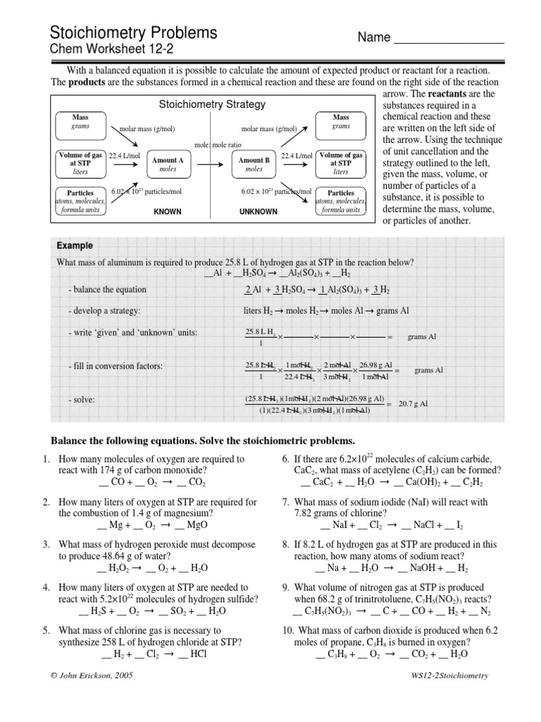 12 2stoichiometry Mole Unit Stoichiometry