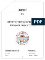 Impact of Fringe Benefits On Employee Productivity: Under The Guidance Of: Prepared by