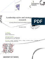 Dutch SME Leadership Styles and Strategy Processes