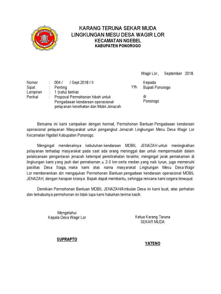 Proposal Permohonan Ambulan Pdf