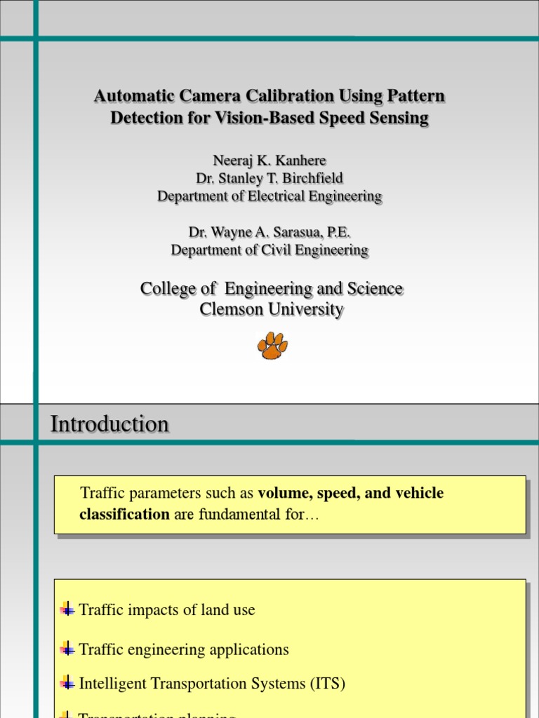 Automatic Camera Calibration for Traffic Detection | PDF | Traffic ...