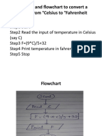 Algorithm and Flowchart To Convert A Number From °celsius To °fahrenheit