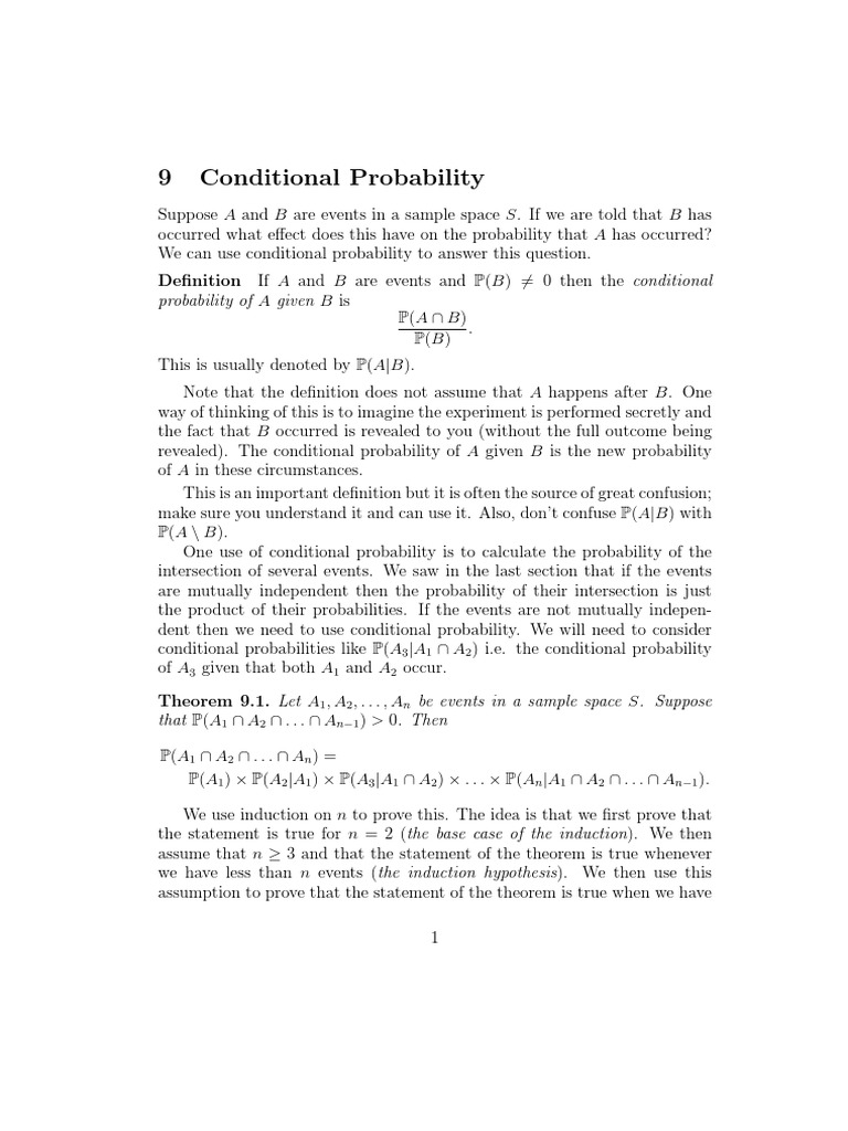 Conditional Probability | PDF | Theorem | Probability